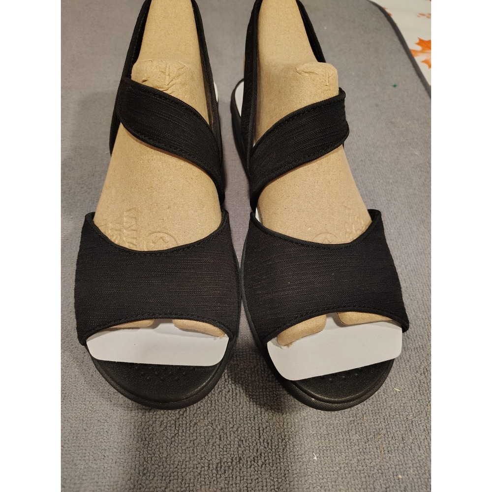 Bzees Cheerful Black Fabric Comfort Sandals Wide Width J4188F2002 Mens 9.5W